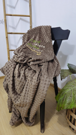 DE INVELIT/PERNE - Patura Minky Brown BigSize + Mesaj