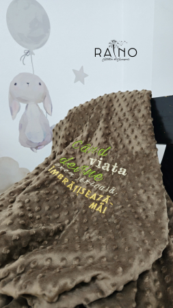 Patura Minky Brown BigSize + Mesaj [1]