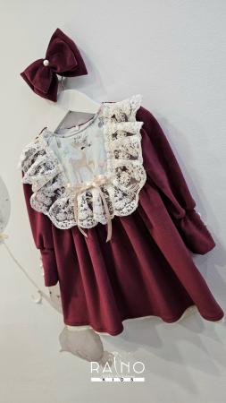 Rochie Caprioara din catifea soft, visina [2]