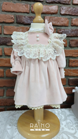 Rochii Festive - Rochie Catifea Roz Pudra