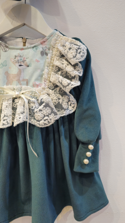 Rochii Festive - Rochie Caprioara din catifea soft, verde safir