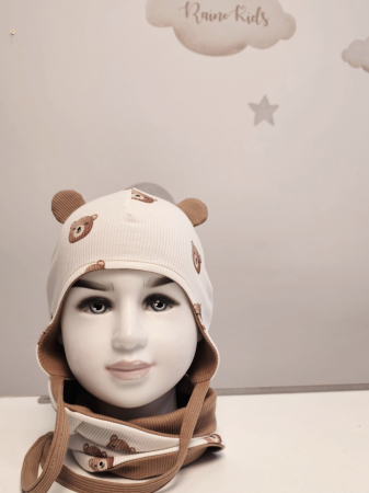 Caciuli copii - Set caciula si esarfa, jerseyrib, Bear