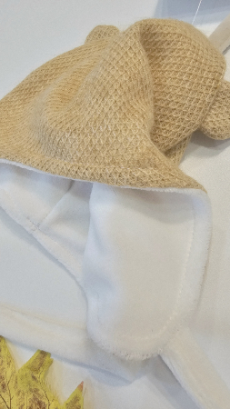 Set caciula cu esarfa circulara, bumbac, galben pai [7]