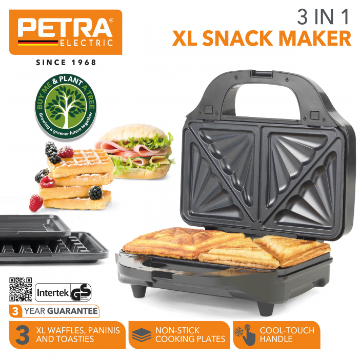 Aparat de sandwich 3 in 1 cu placi interschimbabile, pentru pregatire sandwich, grill sau waffe [2]