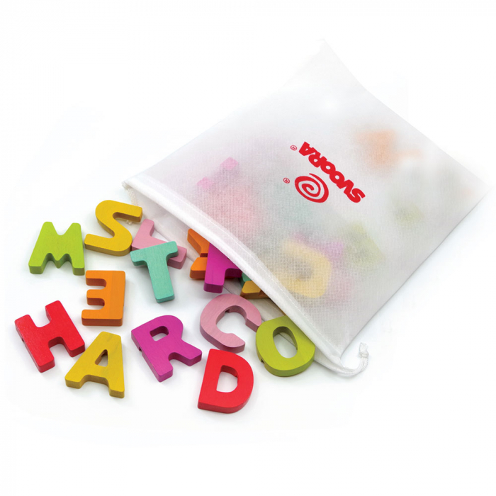 Puzzle Alfabet Litere Mari Din Lemn Plus 50 Flash Carduri " Primele Mele Cuvinte In Limba Engleza" Svoora [3]