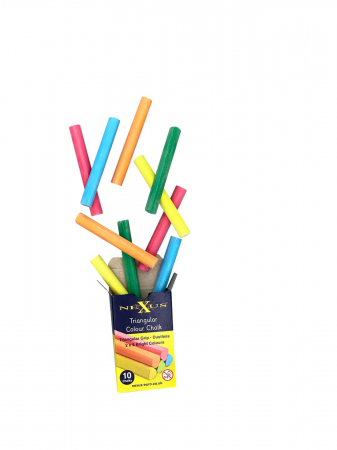Produse pentru școală și activități creative - Creta colorata forma triunghiulara 10 buc Nexus