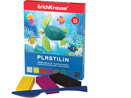 Produse pentru școală și activități creative - Plastilina ArtBerry, 8 Culori + Cutit Modelaj