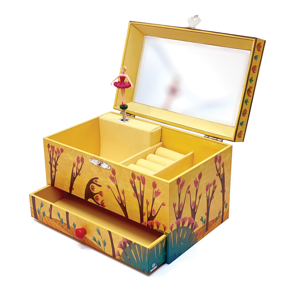 Practical Miniature lobby Cutiuta muzicala pentru bijuterii cu suport inele si sertar 'Forest Dance'  - Jocuri Si Jucarii Pentru Copii | RAISASWORLD