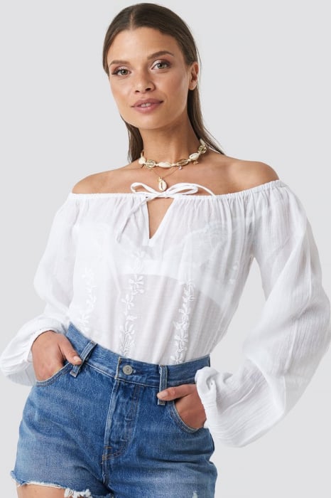 Bluza Embroidery Off Shoulder Top [1]