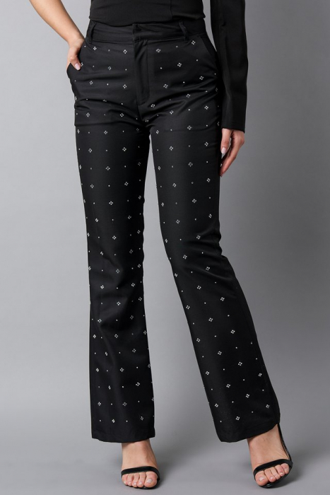 Pantaloni Flared Embellished Suit Pants [2]