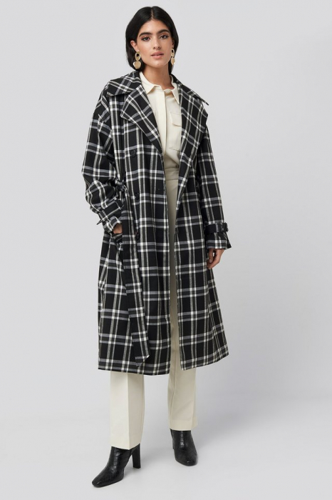 Palton Plaid Oversized Belted Coat [4]