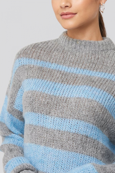 Pulover Striped Round Neck Oversized Knitted [4]