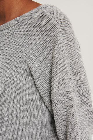 Pulover Knitted Deep V-Neck Back Sweater [5]