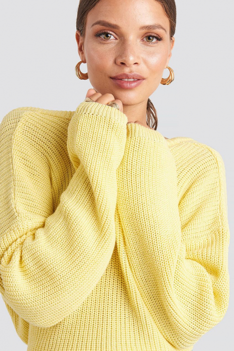 Pulover Knitted Deep V-Neck Back Sweater [8]