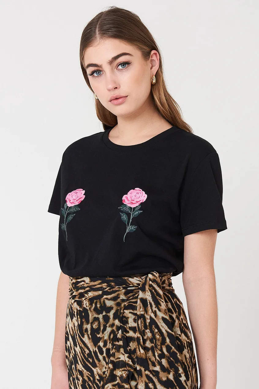 Tricou Flower Embroidery Tee [4]