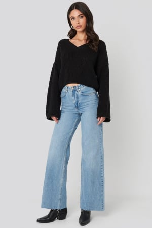 Pulover Cropped V-neck Knitted [2]