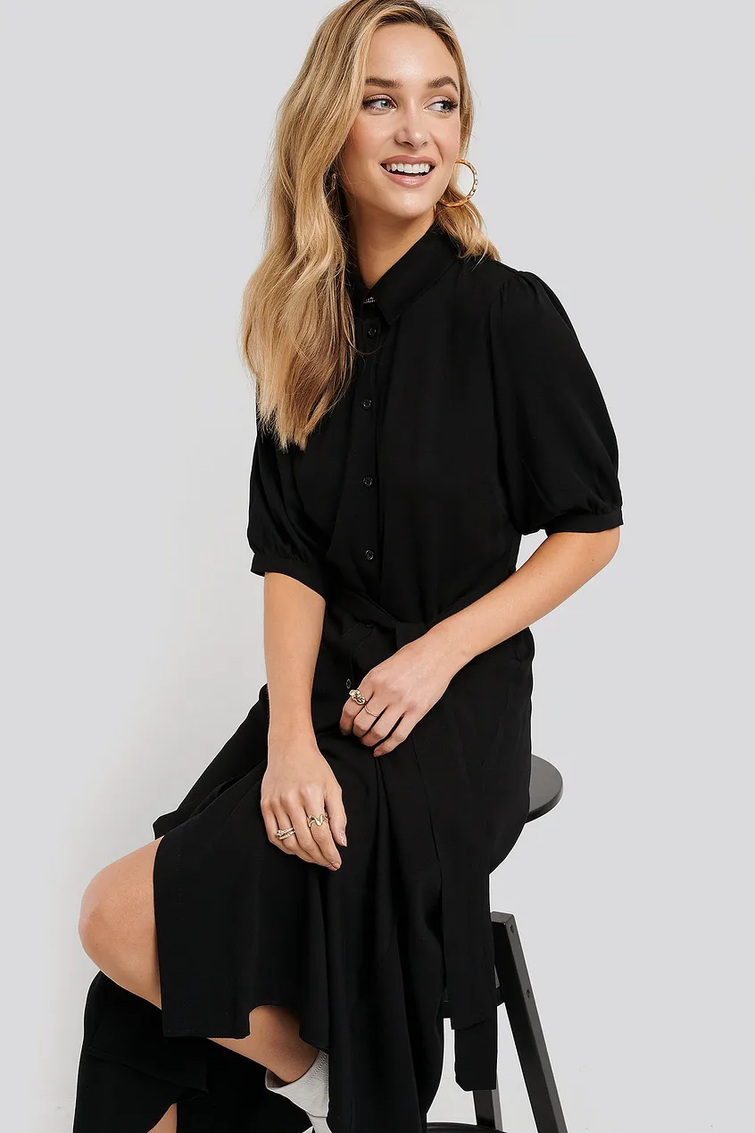 Rochie Puff Sleeve Belted Midi [3]