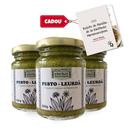 Sos Pesto - Pachet VIP cu pesto de leurdă din lotul de primăvară + carte de rețete de famili