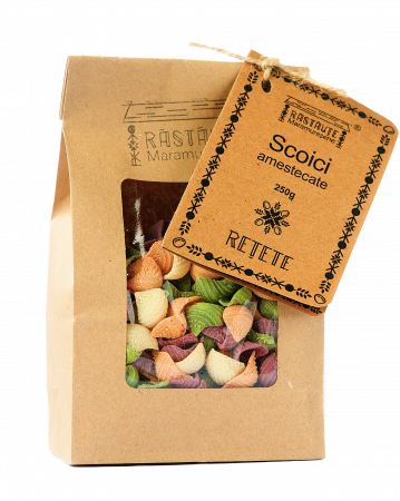 Paste colorate cu legume - Scoici amestecate – Paste artizanale colorate cu legume