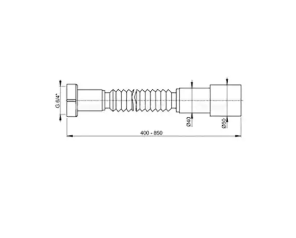 Racord flexibil 1,1/2″ x 40/50 Ani Plast, piulita din plastic + ventil chiuveta cu sita din otel inoxidabil ,A33 [3]