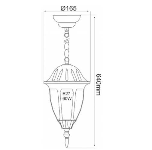 Felinar cu lant Negru ODOSUN OD3251 220V/60W/IP43 [2]