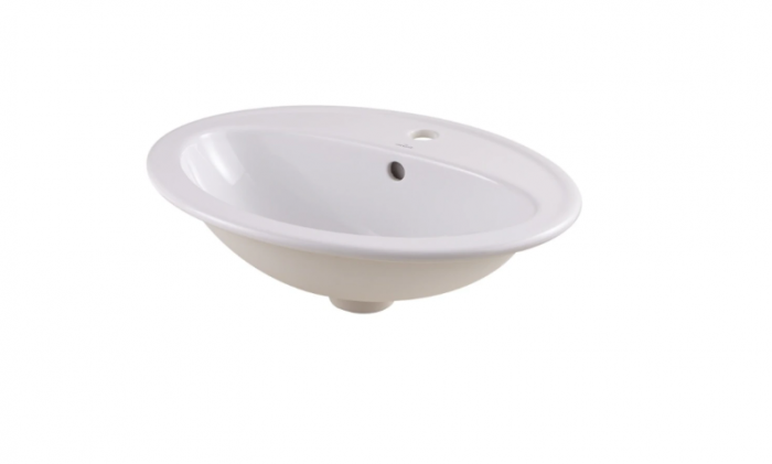 Lavoar oval, alb, 53.5 x 41 cm, pentru blat, Cersanit Turso [2]
