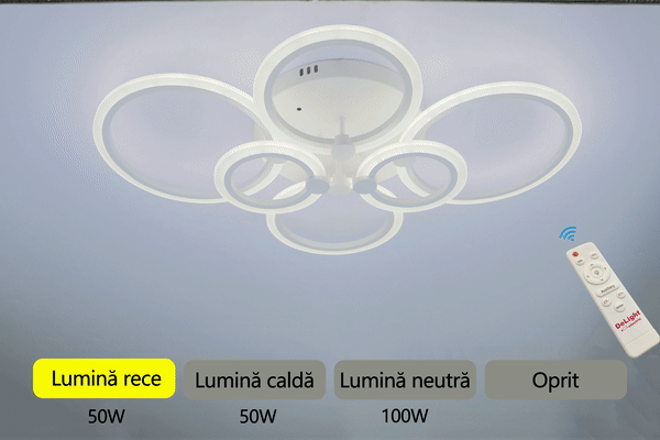 LUSTRA LED CERCURI 100W CU 6 BRATE 3 CULORI+IR 830mm x 140mm [2]