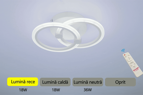 LUSTRA LED CERCURI 35W CU 2 BRATE 3 CULORI+IR 400mm x 100mm [2]