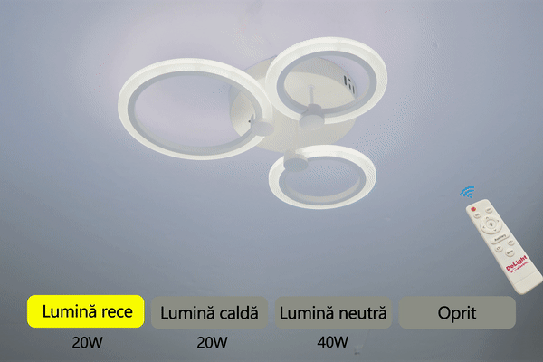 LUSTRA LED CERCURI 40W CU 3 BRATE 3 CULORI+IR 440mm x 150mm [2]