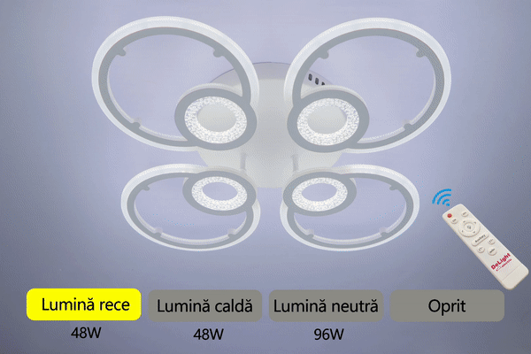 LUSTRA LED JUNO 96W CU 8 BRATE 3 CULORI+IR [2]