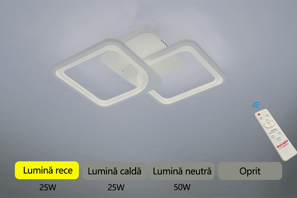 LUSTRA LED PATRATE 50W CU 2 BRATE 3 CULORI+IR 550mm x 115mm [2]
