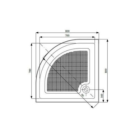 Cadita de dus,Tempo Line,semirotunda,80 X 80 cm,Acril,Amprenta antiderapanta [2]