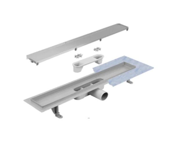 Rigola dus pardoseala,Techman ONDA,Lungime 70 cm,reversibila,grila faiantabila cu model,cuva inox AISI304 [3]