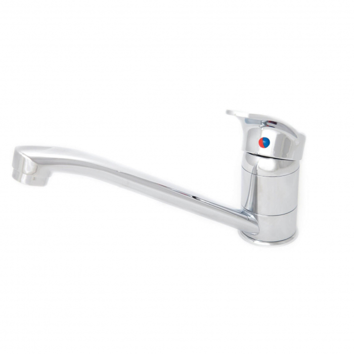 Set chiuveta INOX masca cuva dreapta  80x50 cm, baterie bucatarie tija lunga si sifon de scurgere [3]