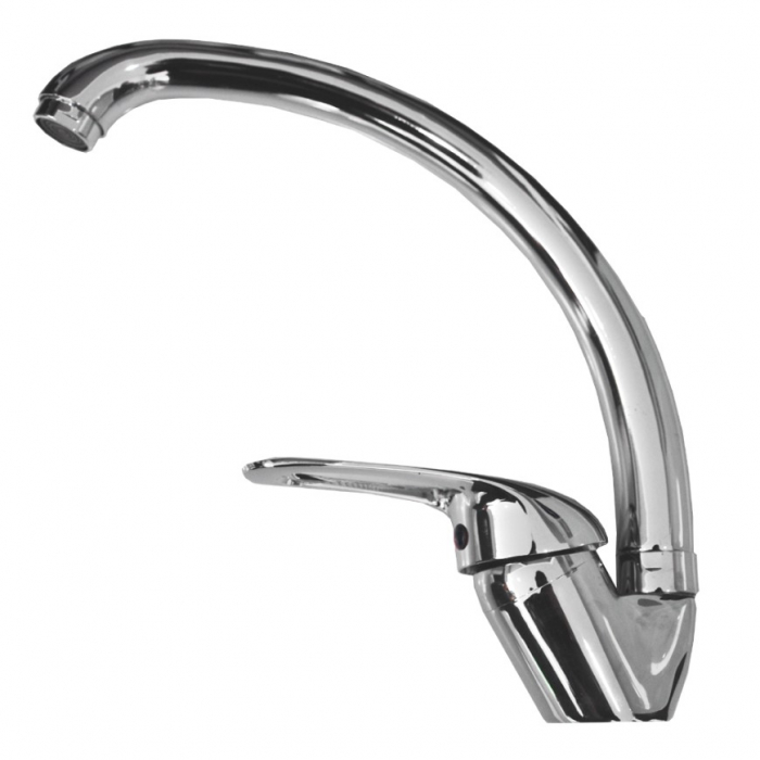 Set chiuveta INOX masca cuva dreapta  80x50 cm baterie lebada si sifon de scurgere [2]