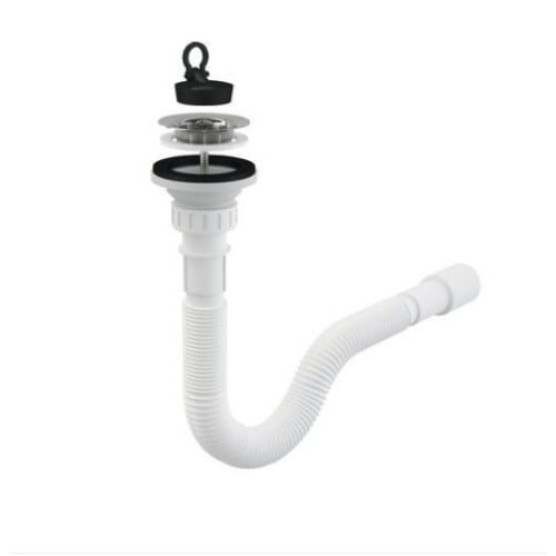 Set chiuveta masca, INOX ANTICALCAR , cuva dreapta, Raulconstruct, 80x50 cm,baterie lebada flexibila cu sifon de scurgere [3]