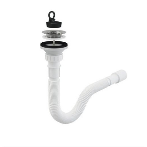 Set chiuveta masca, INOX ANTICALCAR , cuva stanga, Raulconstruct, 80x50 cm, baterie lebada flexibila cu sifon de scurgere [4]