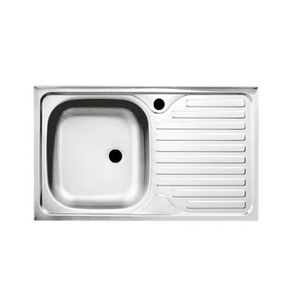 Set chiuveta masca, INOX ANTICALCAR , cuva stanga, Raulconstruct, 80x50 cm, baterie lebada flexibila cu sifon de scurgere [3]