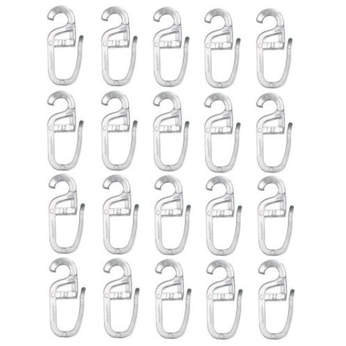 Set de 100 carlige perdele pentru inel, plastic, alb [2]