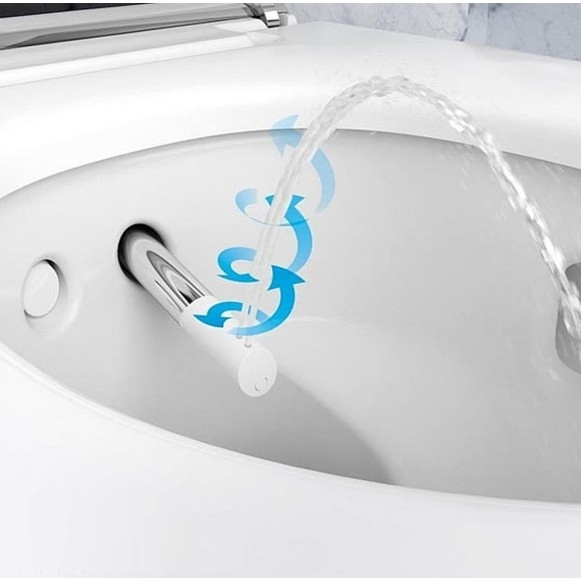 Set vas WC Geberit AquaClean Mera Comfort Rimfree suspendat cu capac soft-close electric cu functie de bideu, 39x59 cm, crom [4]