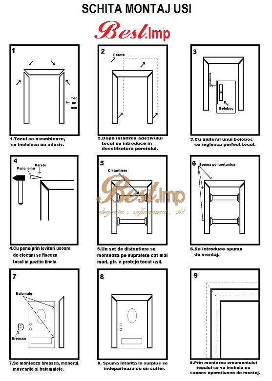 Usa de interior din lemn cu geam BestImp B04-68-N, stanga/dreapta, Gri, 203 x 68 cm, toc reglabil [5]