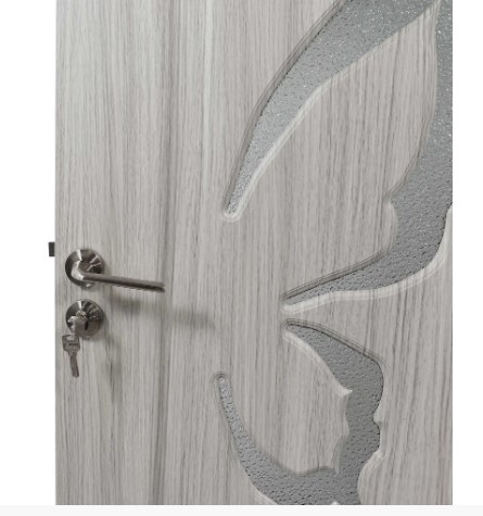Usa de interior din lemn cu geam BestImp B04-88-N, stanga/dreapta, Gri, 203 x 88 cm, toc reglabil [2]