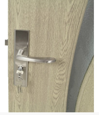 Usa de interior din lemn cu geam Super Door F03-68-P stanga / dreapta,balamale si clanta incluse,Crem 203 x 68 cm [2]