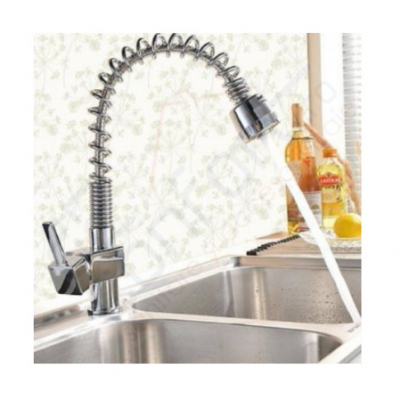 Sanitare - Baterie profesionala pipa flexibil cu arc,finisaj crom ,monocomanda,cartus 40 mm, F18