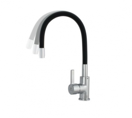 Baterie stativa bucatarie cu pipa flexibila,elastica ,finisaj negru cu crom ,monocomanda,cartus 40 mm [1]