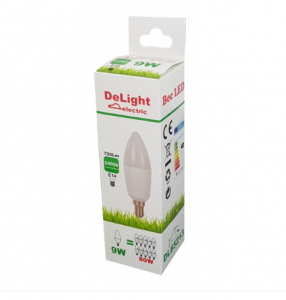 Bec Led Lumanare E14, model C37, 9W=80W, 6400K, lumina rece [1]