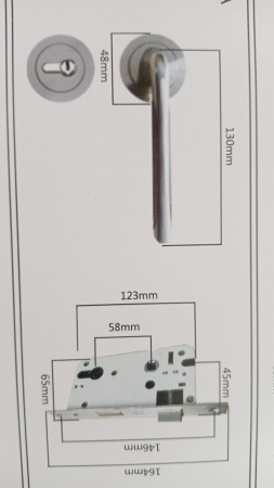 Set Broasca ingropata, maner usa si butuc cu chei  Best Imperial, model Seria G, usa interior [4]