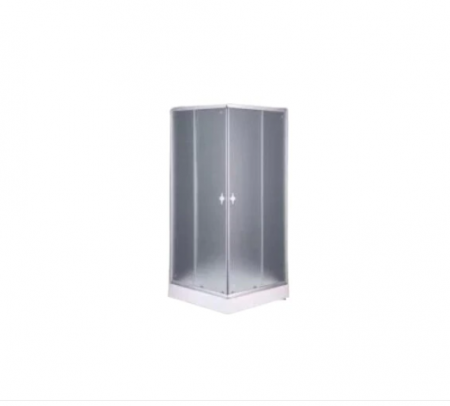 Cazi,Cabine si usi de dus - Cabina dus cu cadita patrata 90x90, alba