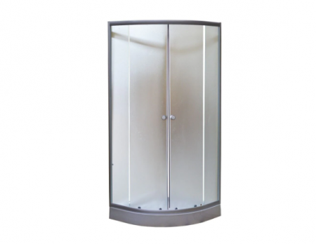 Cazi,Cabine si usi de dus - Cabina dus cu cadita semirotunda 90/90 cm alba