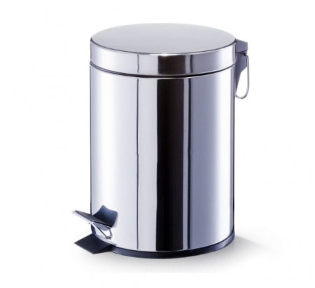 Cos gunoi din inox,Kovasi, cu pedala si capac forma cilindrica, cromat, 3L [1]